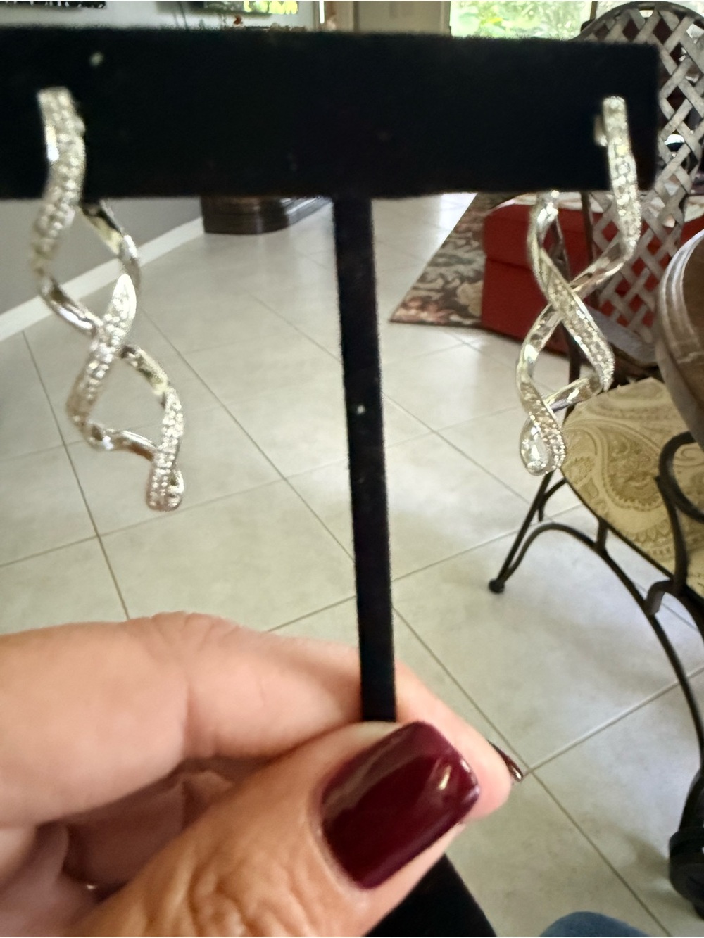 14 karat white gold and natural diamond drop earrings